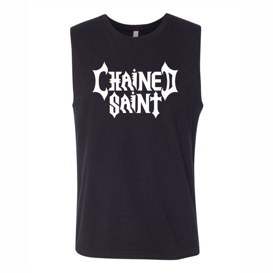 CHAINED SAINT BLACK MUSCLE TEE