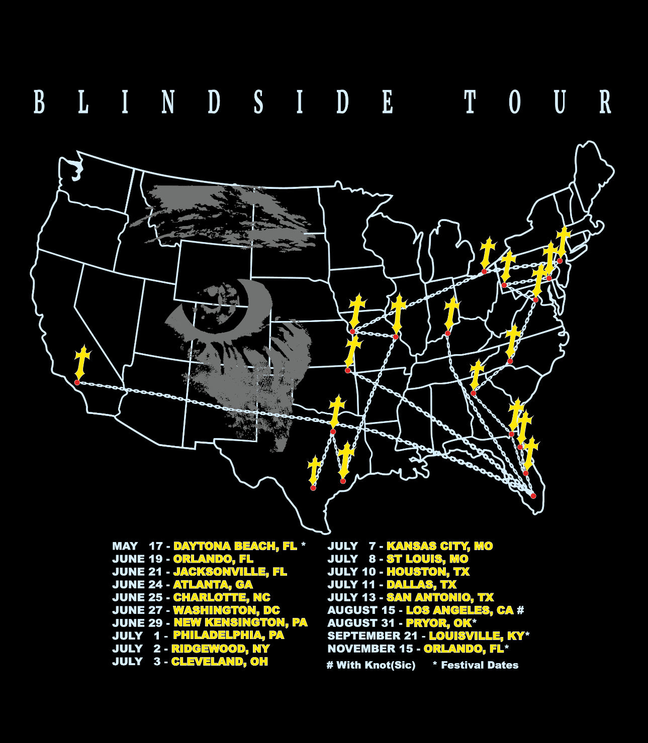 OFFICIAL BLINDSIDE TOUR T-SHIRT